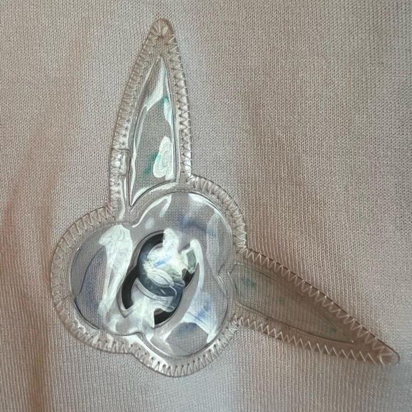 CHANEL Multicolor Camelia Flower Top  White Cotton Shirt 42 6 8 Small Medium EUC - Picture 13 of 16